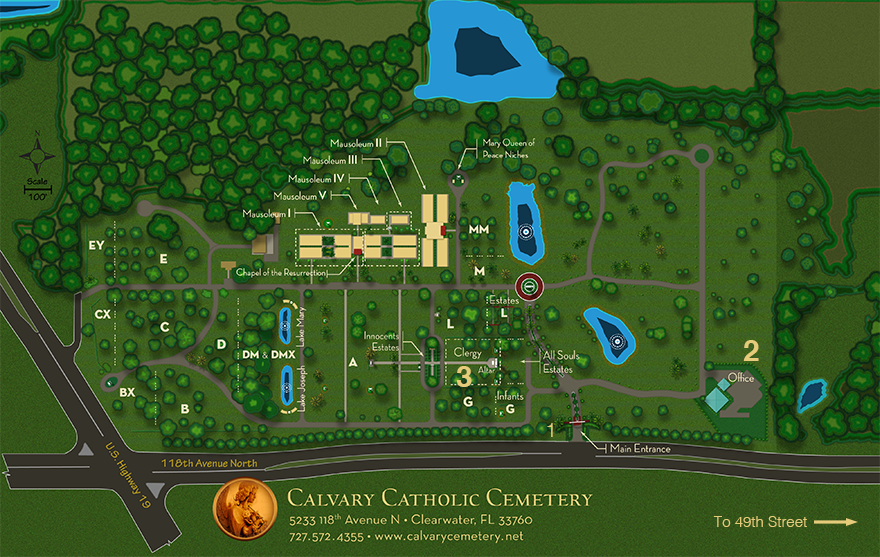 Map Of New Calvary Cemetery