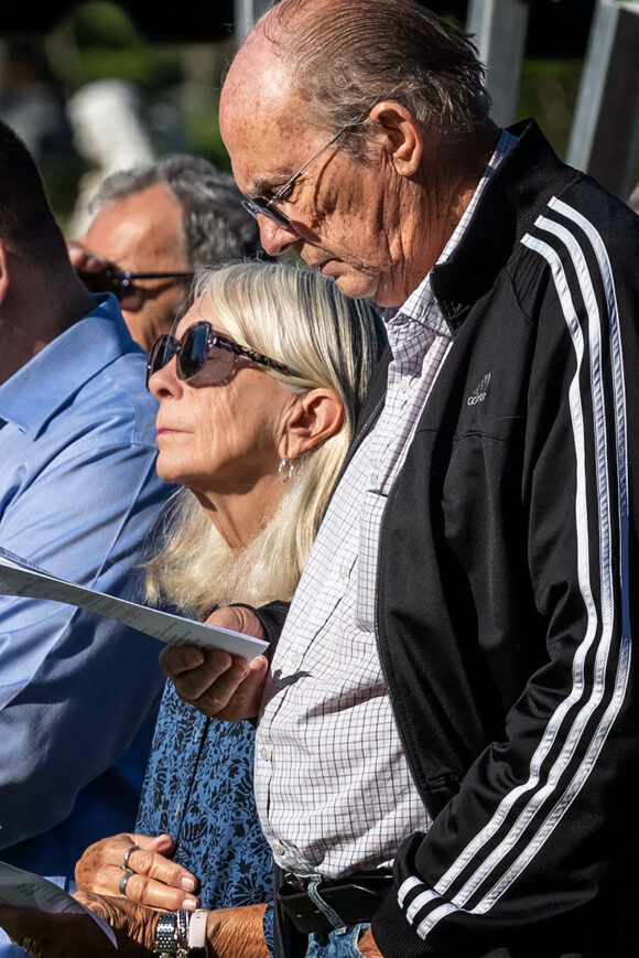Catherine and Einar Kristensen were among more than 300 of the faithful attending Mass at Calvary Catholic Cemetery on All Souls' Day.